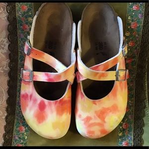 Birkenstock Slip on Tie dye print Eur Sz 39 Used